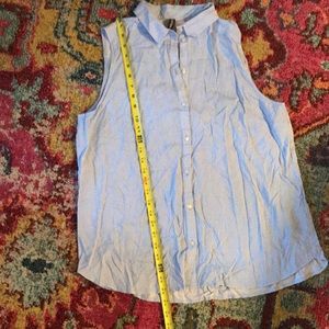 NWT!! Blue and white pinstriped blouse